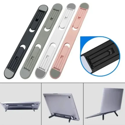 Portable adhesive foldable laptop stand for ergonomic typing