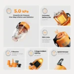 Portable air pump, camping lantern, inflator, deflator, compact.