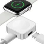 Portable Apple Watch wireless charger with dual USB-C Lightning input