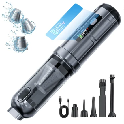 Portable cordless handheld vacuum cleaner with attachments