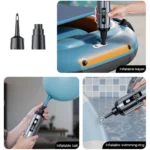 Portable cordless handheld vacuum cleaner with attachments