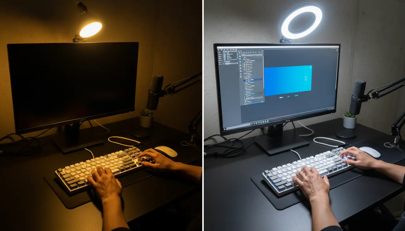 Professional vs amateur portable creator lighting comparison.