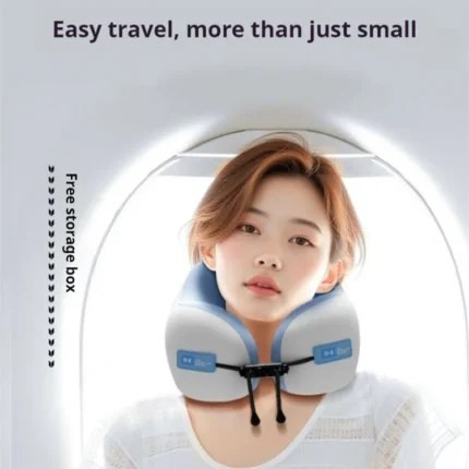 ergonomic travel neck pillow with portable storage case