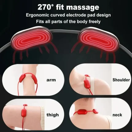 Portable heated neck massager with TENS EMS pulse therapy