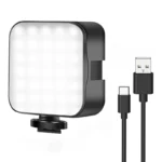 Portable LED video light with hot shoe mount for cameras