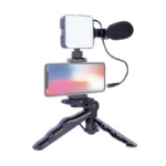 Portable LED video light with hot shoe mount for cameras