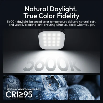 Portable LED video light with high CRI for photography