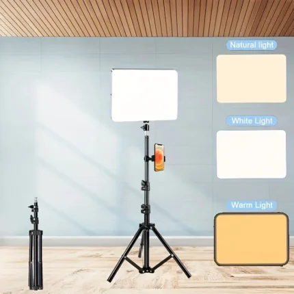 Portable LED Video Light Kit with Phone Holder