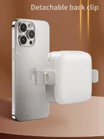 Portable LED video light for phone and camera with adjustable clip