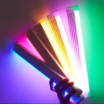 Portable RGB LED light stick showing multi-color illumination options