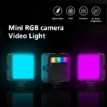 Portable RGB LED video light for camera and phone
