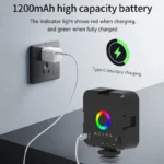 Portable RGB LED video light for camera and vlogging
