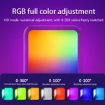 Portable RGB LED video light for camera and vlogging