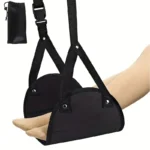 Portable travel footrest hammock with adjustable straps for comfort