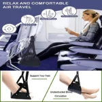 Portable travel footrest hammock with adjustable straps for comfort