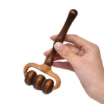 Handheld wooden muscle roller for deep tissue massage