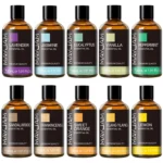 Premium aromatherapy essential oil set amber bottles with dropper