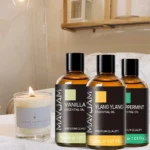 Premium aromatherapy essential oil set amber bottles with dropper