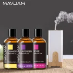 Premium aromatherapy essential oil set amber bottles with dropper