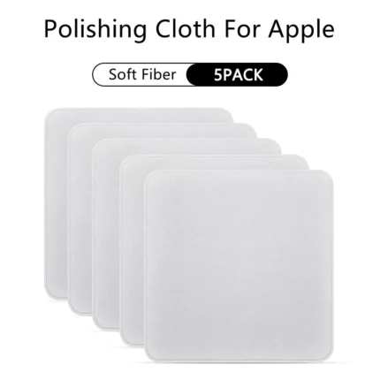 Five-pack soft fiber polishing cloths for Apple screens