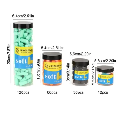 Soft foam earplugs for noise reduction and comfortable sleep