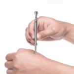 Dual-tip stainless steel acupressure massage tool for body and face