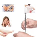 Dual-tip stainless steel acupressure massage tool for body and face