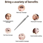 Dual-tip stainless steel acupressure massage tool for body and face