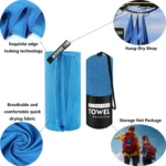 Quick dry microfiber towel for sports, travel, and gym