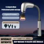 U-shape massage gun with interchangeable heads for deep tissue relief