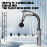 U-shape massage gun with interchangeable heads for deep tissue relief