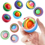 Rainbow multi-layer spinning fidget sphere toy for stress relief