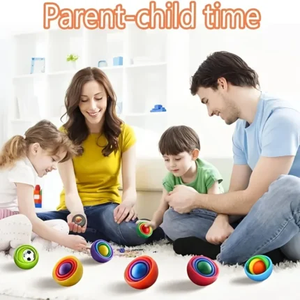 Rainbow multi-layer spinning fidget sphere toy for stress relief