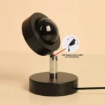 Red heart projection lamp creating romantic bedroom ambiance