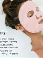 Pink reusable silicone face mask cover for sheet mask