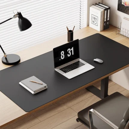 Reversible PU leather desk mat for office and home