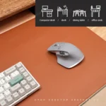 Reversible PU leather desk mat for office and home