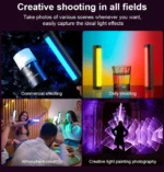 RGB LED light stick for creative photography and video