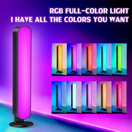 Smart RGB LED light bars enhancing a gaming desk setup