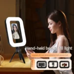 RGB LED video light with phone mount for vlogging