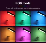 RGB LED video light stick for photography and vlogging