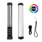 RGB LED video light stick with tripod and magnetic mount
