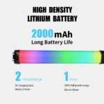 RGB LED video light stick with tripod and magnetic mount