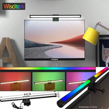 RGBIC monitor light bar with eye protection and dual lighting