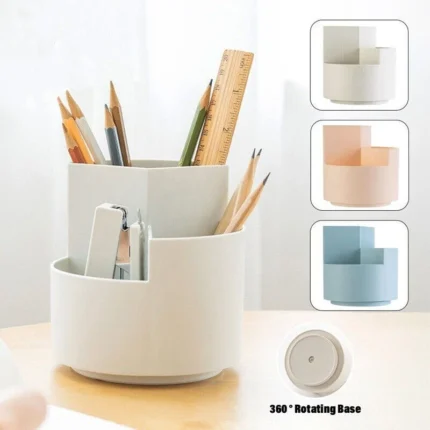 360 rotating desk organizer multi compartment for stationery