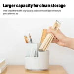 360 rotating desk organizer multi compartment for stationery