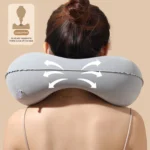 Self-inflating travel neck pillow, compact and ergonomic