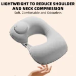 Self-inflating travel neck pillow, compact and ergonomic