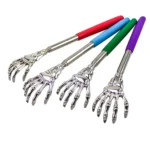 Telescopic skeleton hand back scratcher with colorful handle