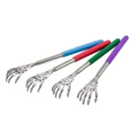 Telescopic skeleton hand back scratcher with colorful handle